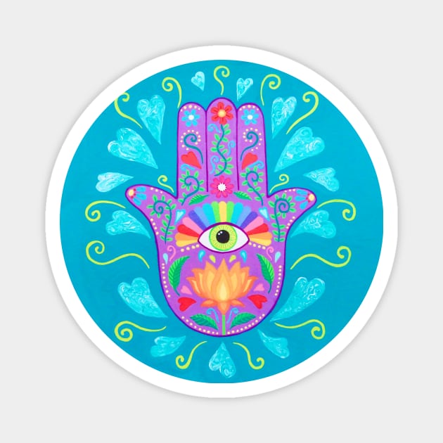 Lucky Hamsa Hand Talisman Magnet by SoozieWray